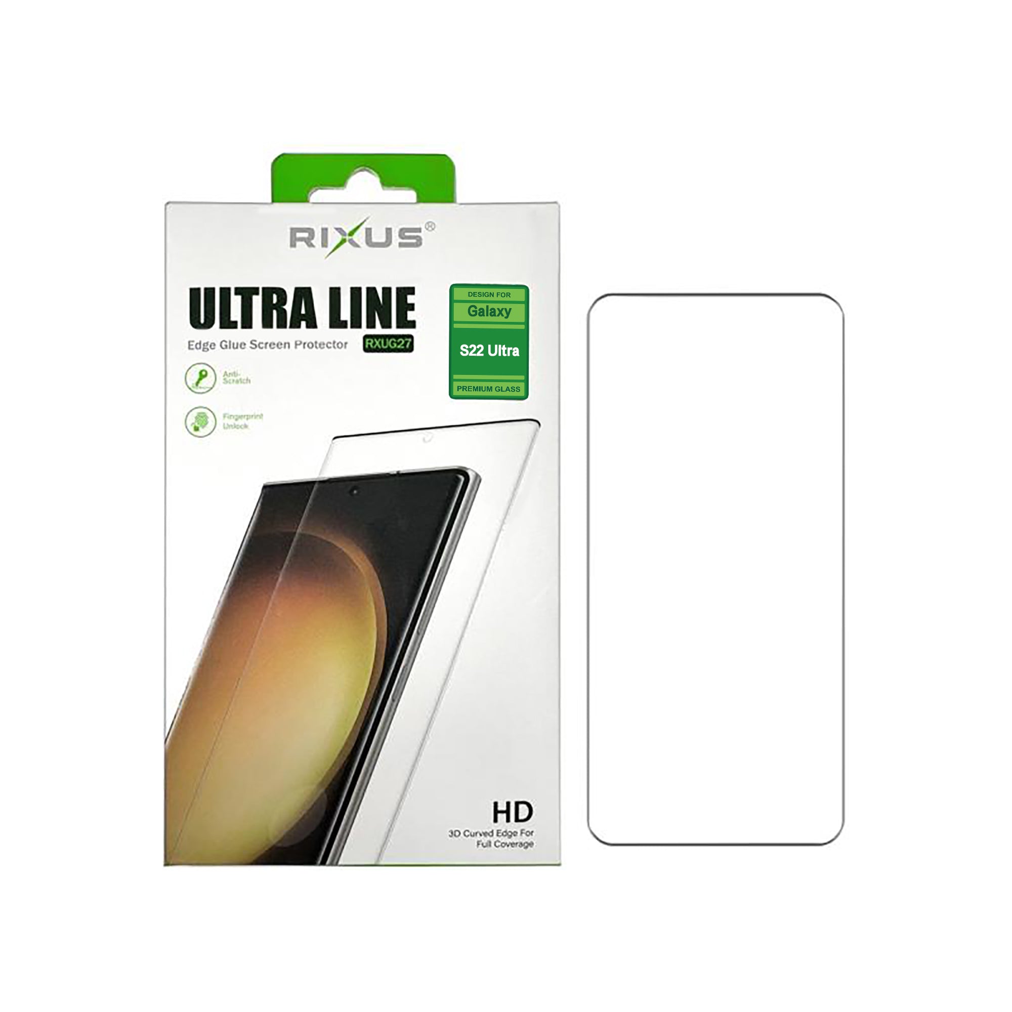 Rixus Clear HD Ultra Line Verre trempé pour Samsung Galaxy S22 Ultra