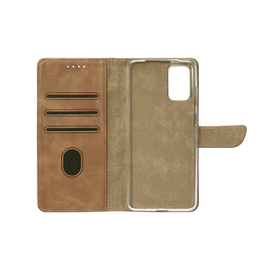 Bibliothèque Rixus pour Samsung Galaxy A51 4G, A51 5G Light Brown