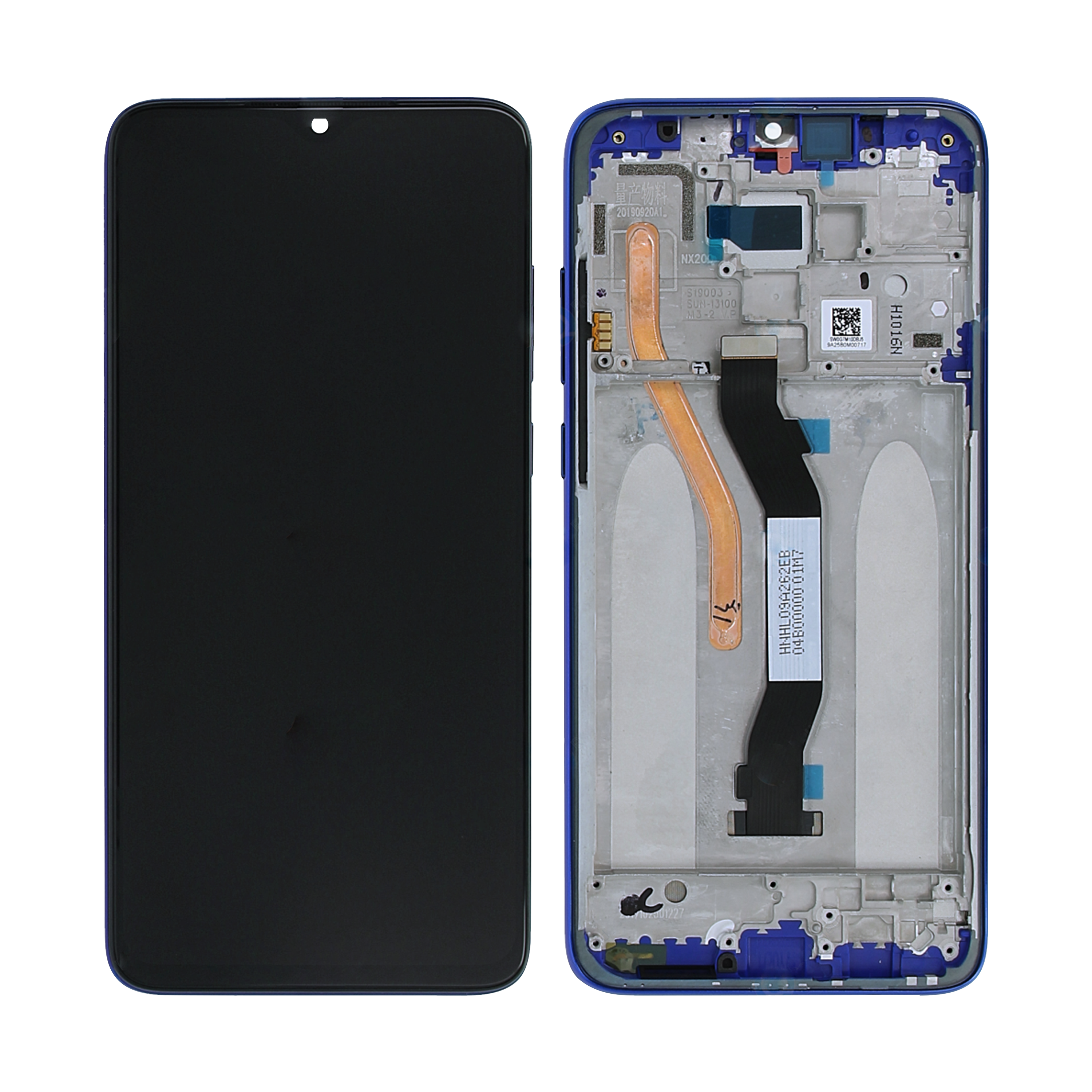 Xiaomi Redmi Note 8 Pro Ecran et numériseur avec cadre bleu OEM
