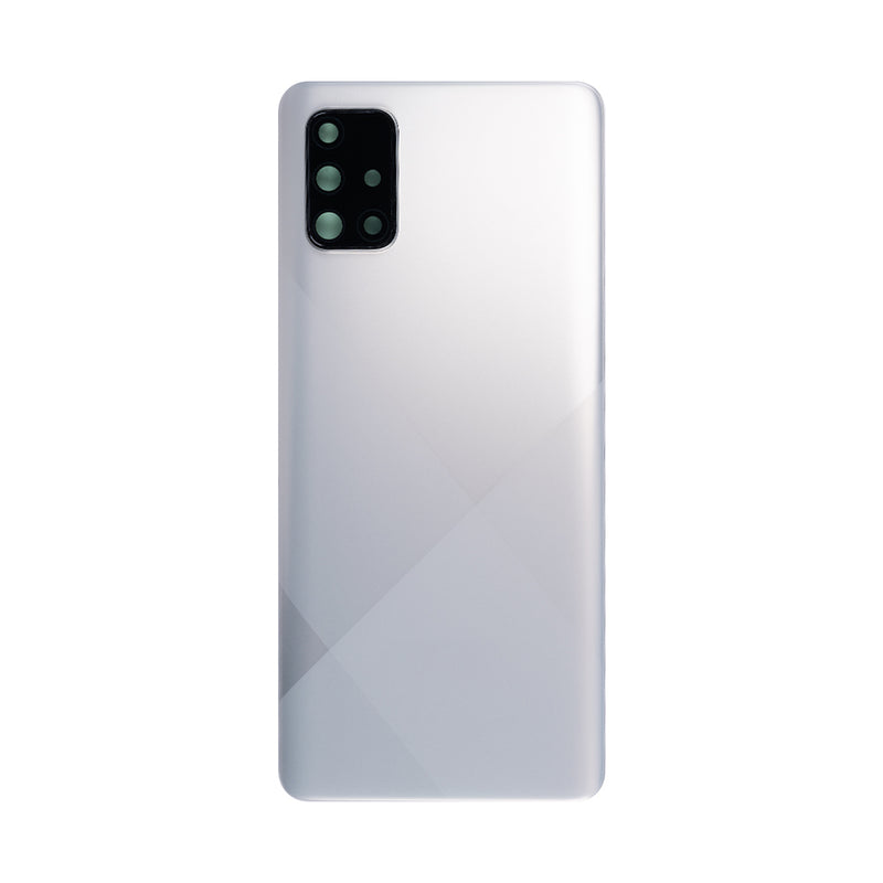 Coque arrière Samsung Galaxy A71 A715F avec prisme pour objectif, couleur argent, OEM