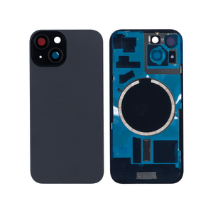 For Apple 15 Verre arrière sans NFC, cadre d'appareil photo agrandi Noir Compatible