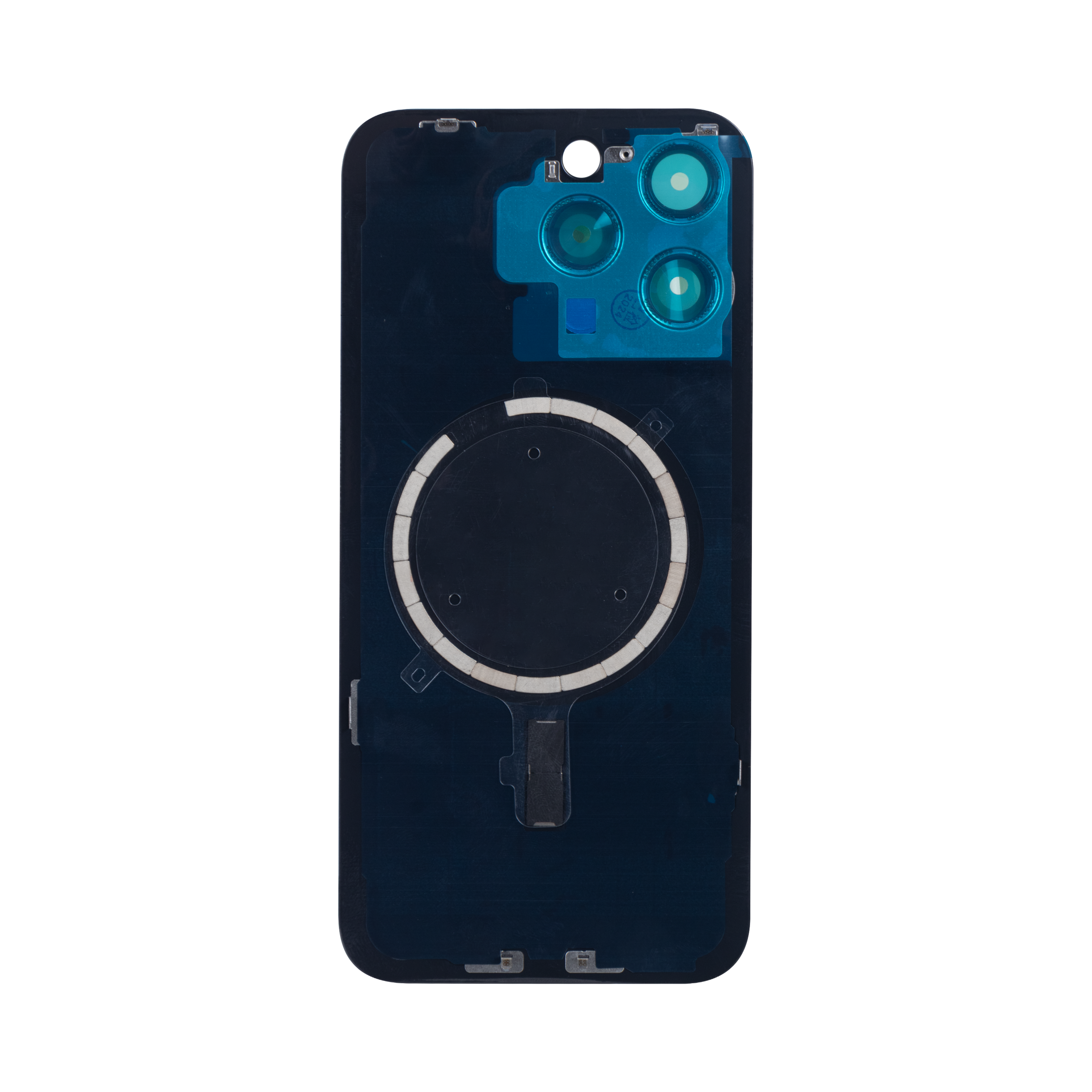 For Apple 15 Pro Verre arrière sans NFC, cadre d'appareil photo agrandi Noir Titane Compatible