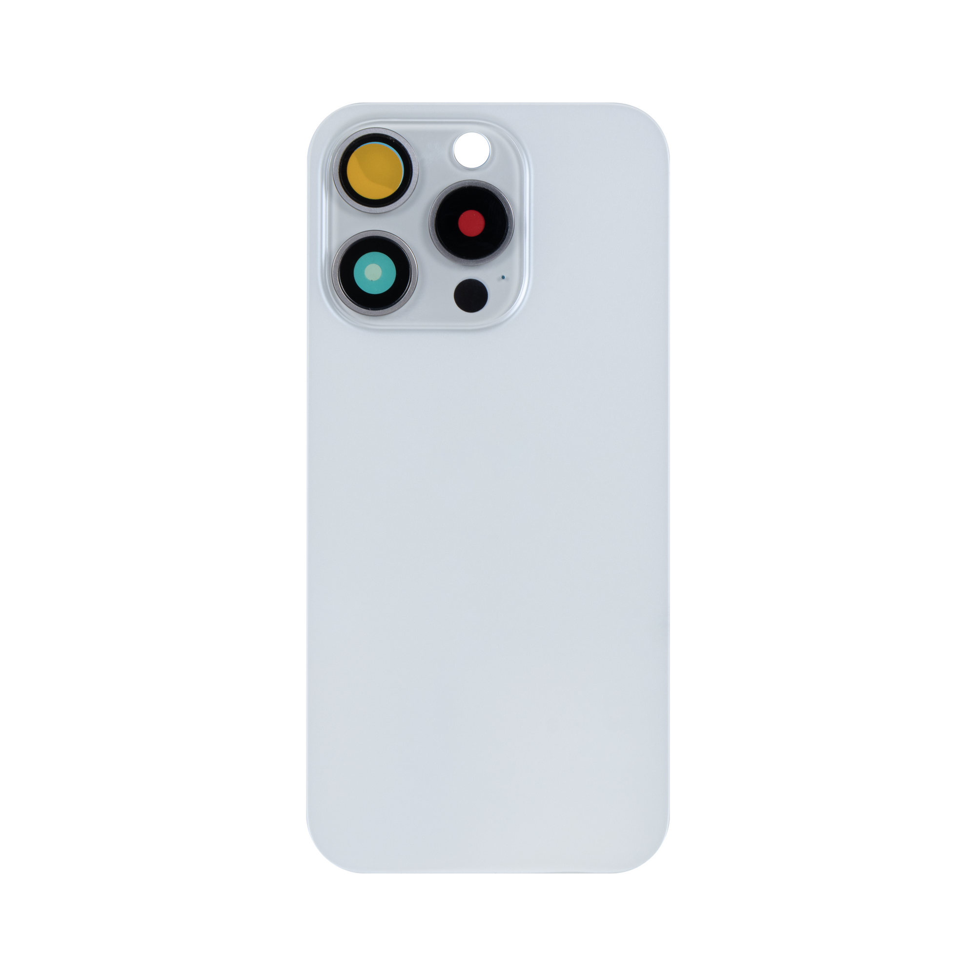 For Apple 15 Pro Verre arrière sans NFC, cadre d'appareil photo agrandi Titane blanc Compatible