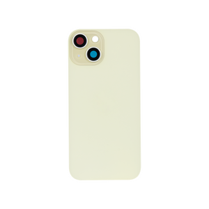 For Apple 15 Plus Verre arrière sans NFC, cadre de caméra agrandi jaune Compatible