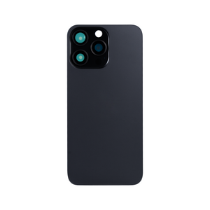 For Apple 15 Pro Max Verre arrière sans NFC, cadre de caméra agrandi Noir Titane Compatible
