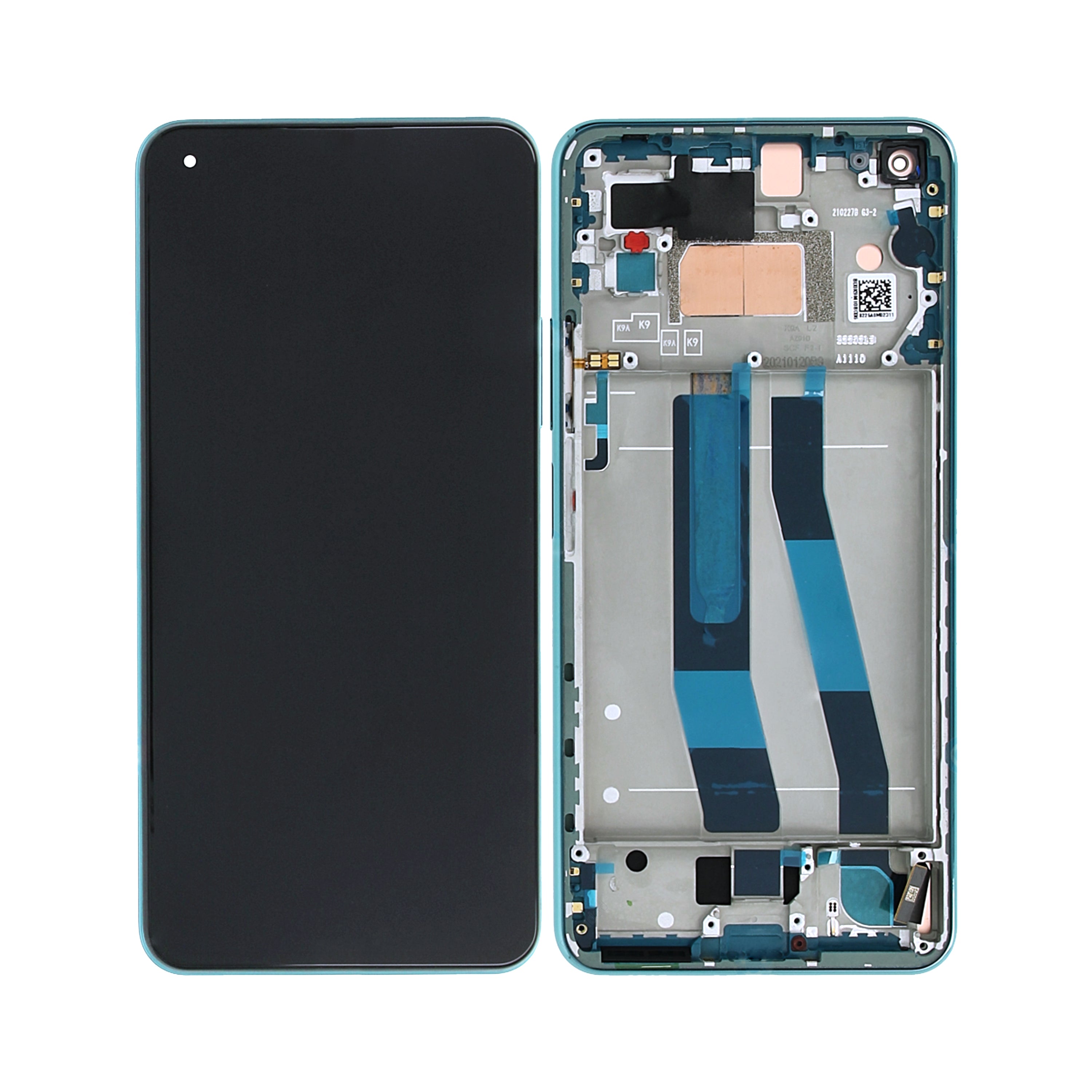 Écran et numériseur Xiaomi Mi 11 Lite 5G NE avec cadre bleu bubblegum OEM