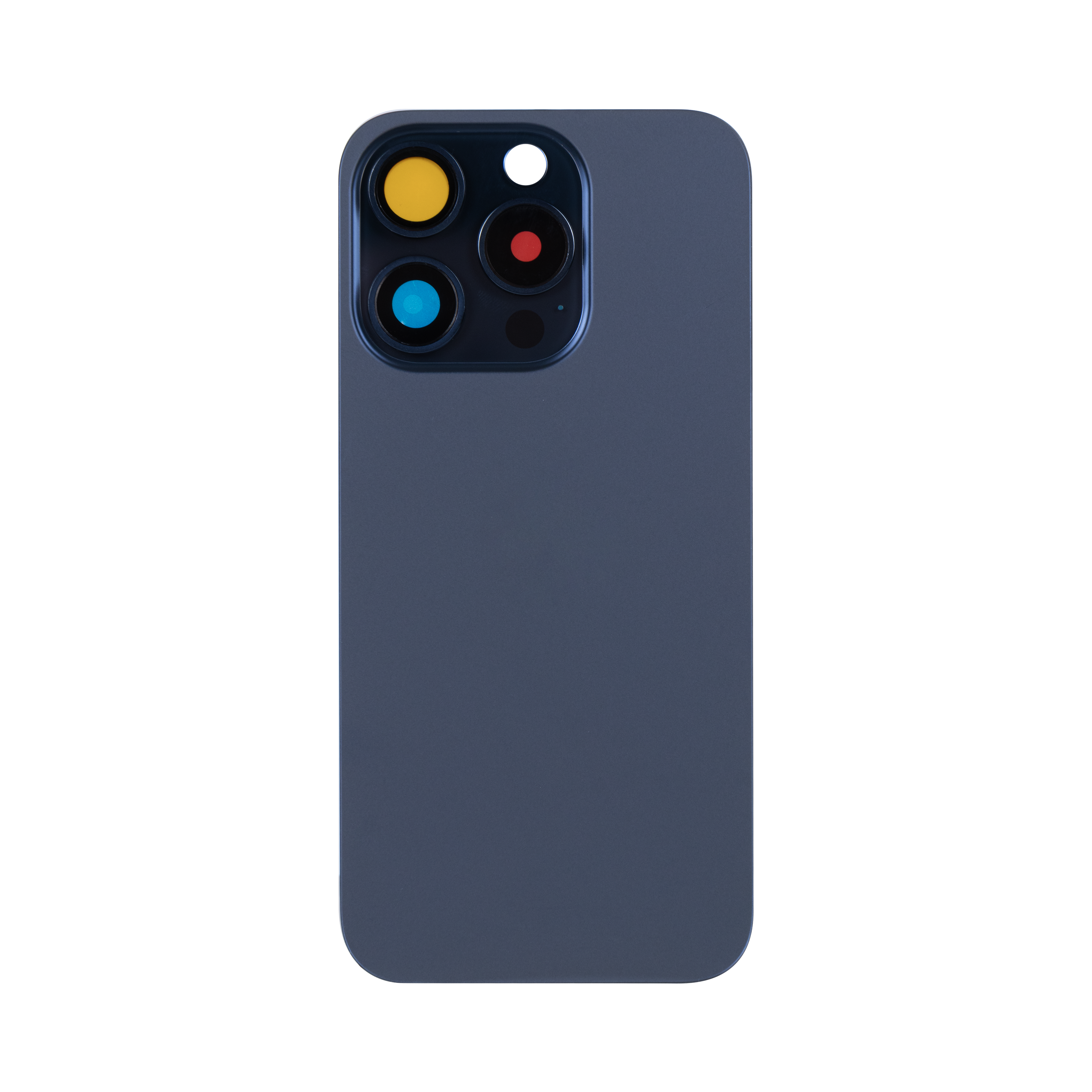 For Apple 15 Pro Max Verre arrière sans NFC, cadre de caméra agrandi Bleu titane Compatible