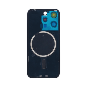 For Apple 15 Pro Max Verre arrière sans NFC, cadre de caméra agrandi Bleu titane Compatible