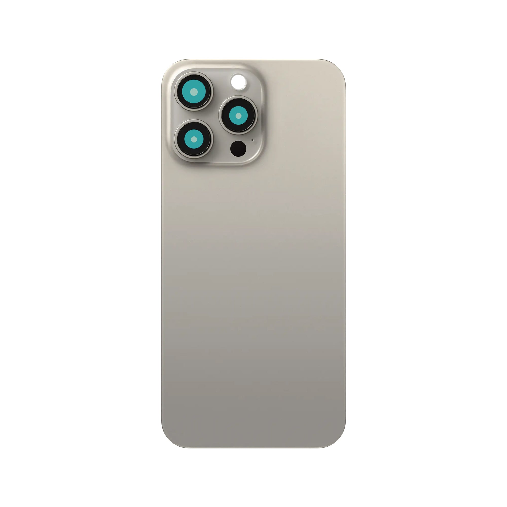 For Apple 15 Pro Max Verre arrière sans NFC, cadre de caméra agrandi Titane naturel Compatible