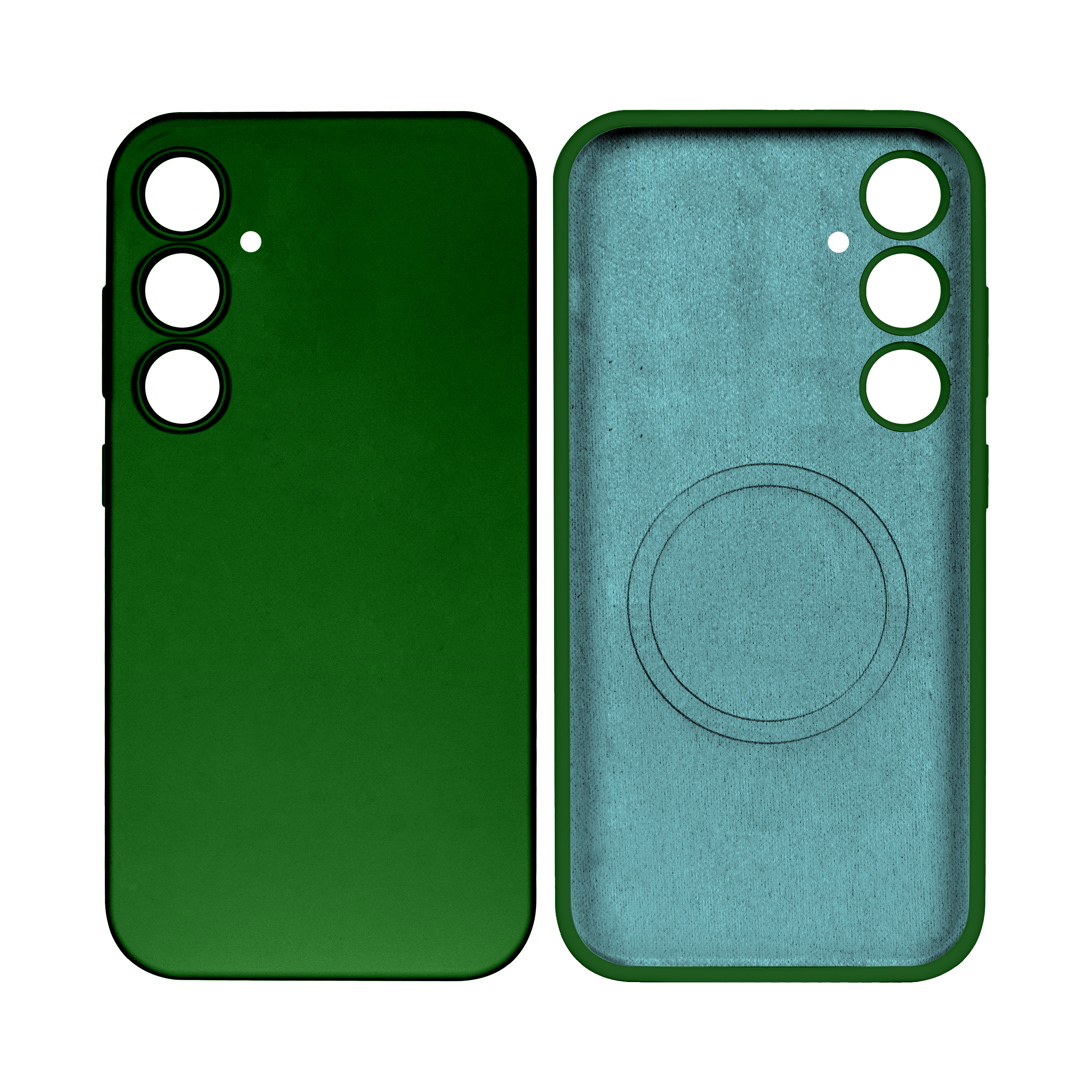 Rixus Soft TPU Phone Case With MagSafe Compatible For Samsung Galaxy S24 Dark Green