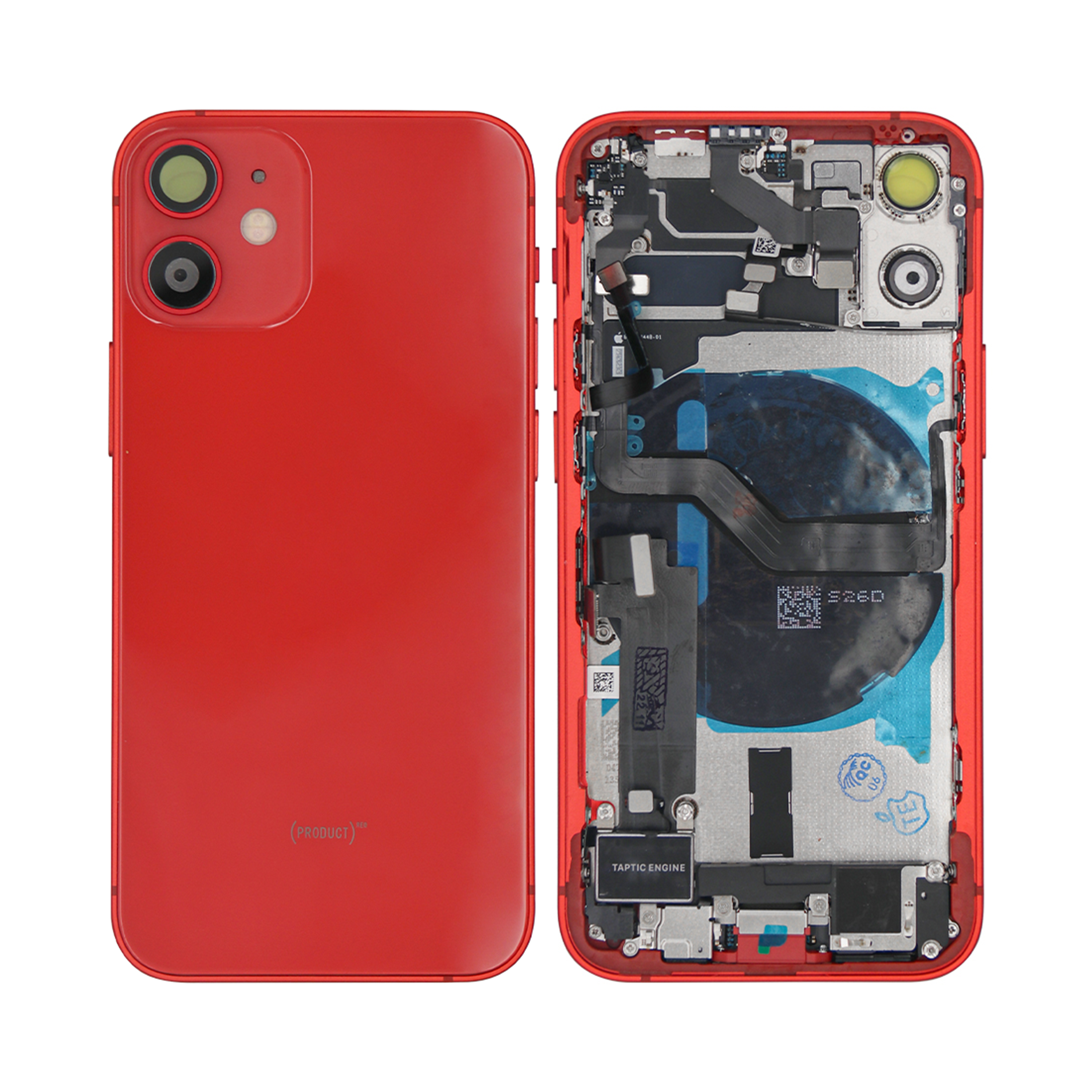 For Apple boîtier For Apple 12 Mini avec petites pièces, rouge, OEM