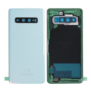Coque arrière Samsung Galaxy S10 G973F avec prisme pour objectif, blanche, OEM