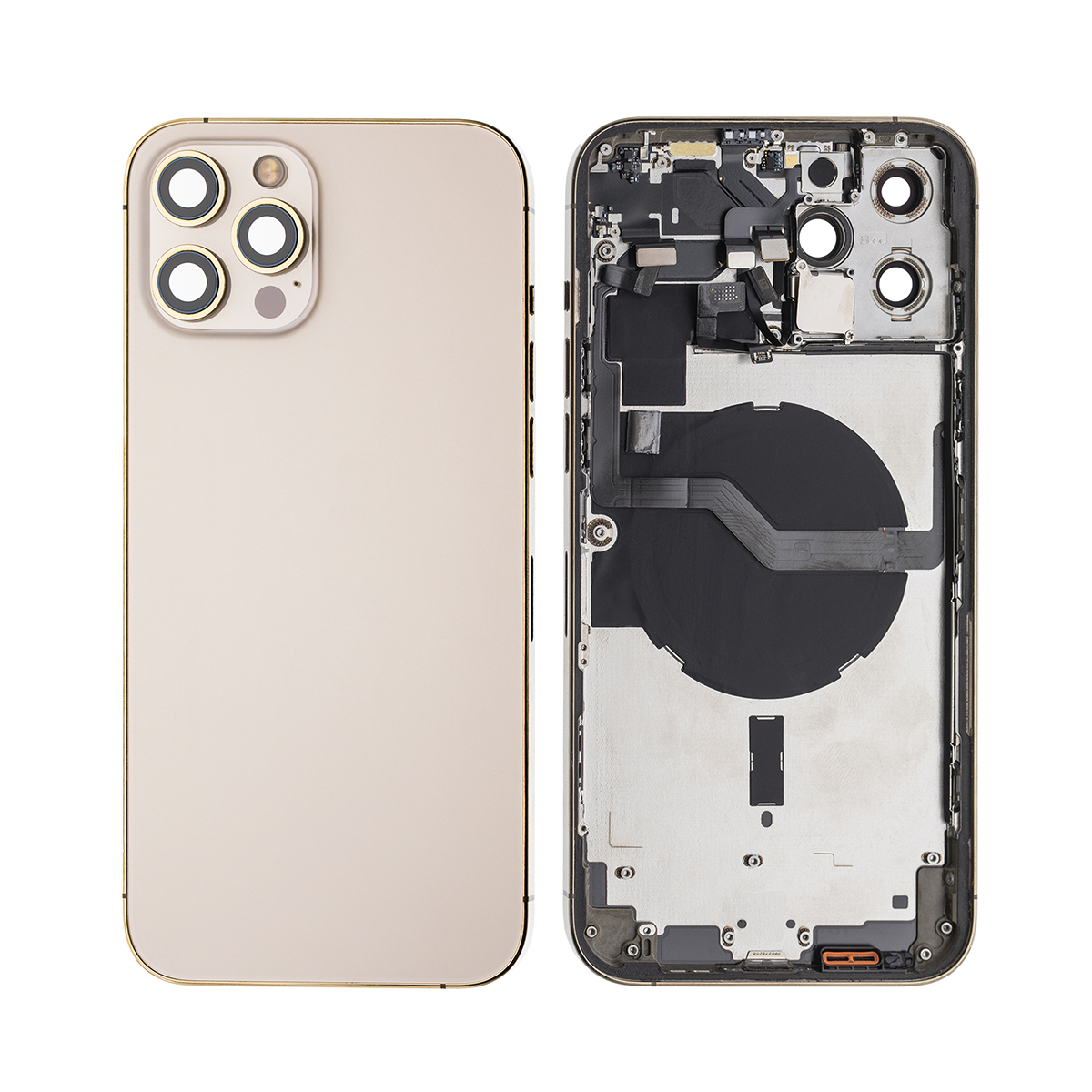 For Apple 12 Pro Max Boîtier avec petites pièces Or OEM