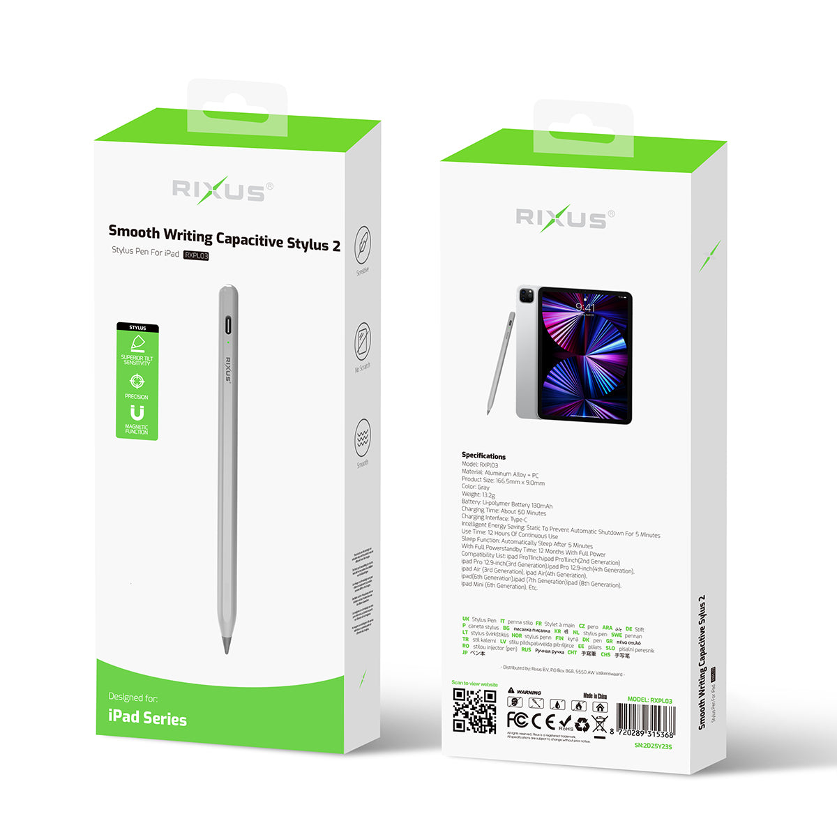 Rixus RXPL03 Stylet Capacitif 2 For Apple iPad