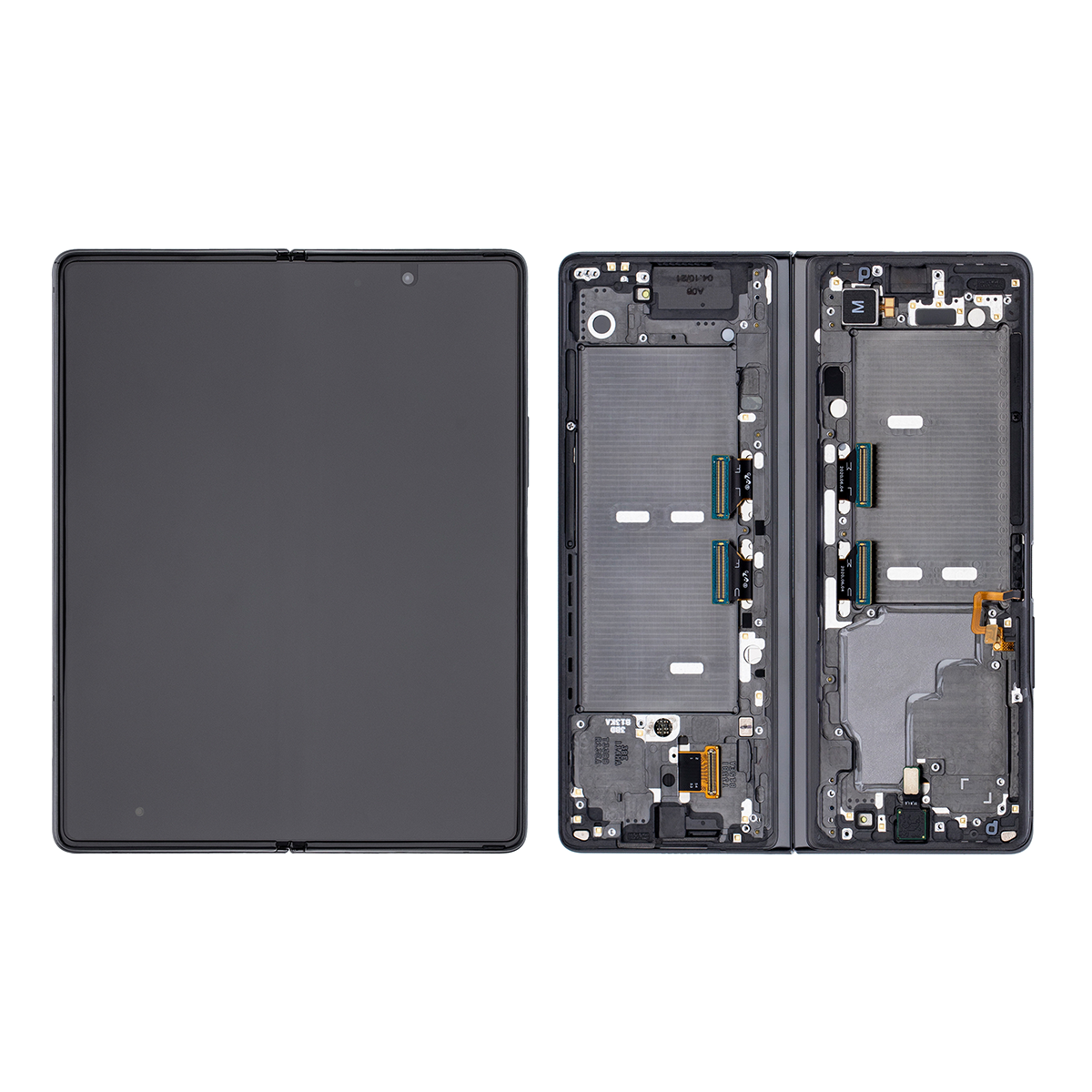 Samsung Galaxy Z Fold2 5G F916B Écran principal et numériseur avec cadre noir mystique et charnière argentée Service Pack