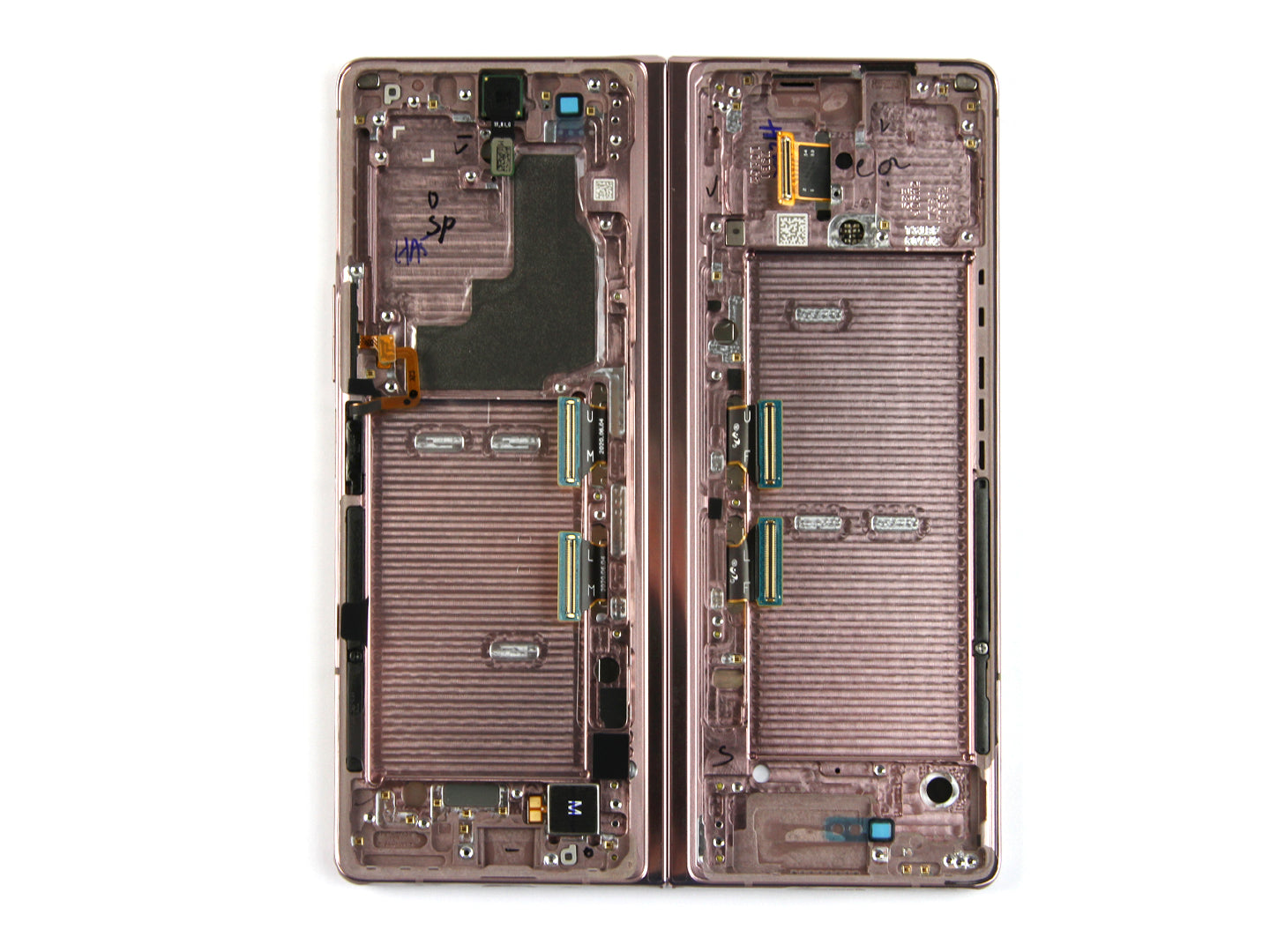 Samsung Galaxy Z Fold2 5G F916B Écran principal et numériseur avec cadre noir mystique et charnière dorée Service Pack