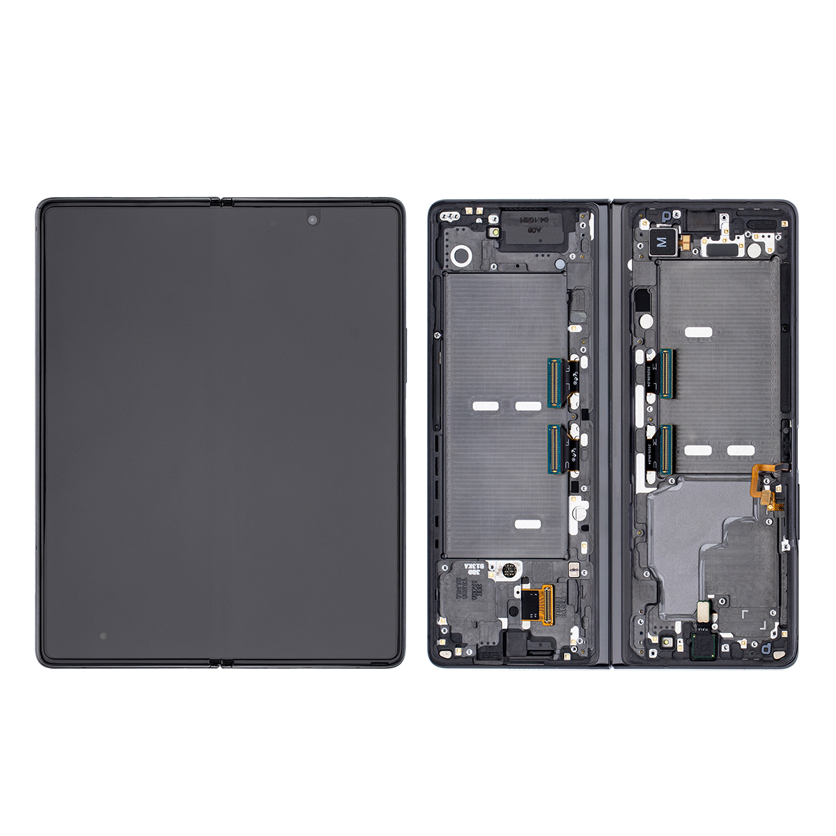 Samsung Galaxy Z Fold2 5G F916B Écran principal et numériseur avec cadre noir mystique et charnière rouge Service Pack