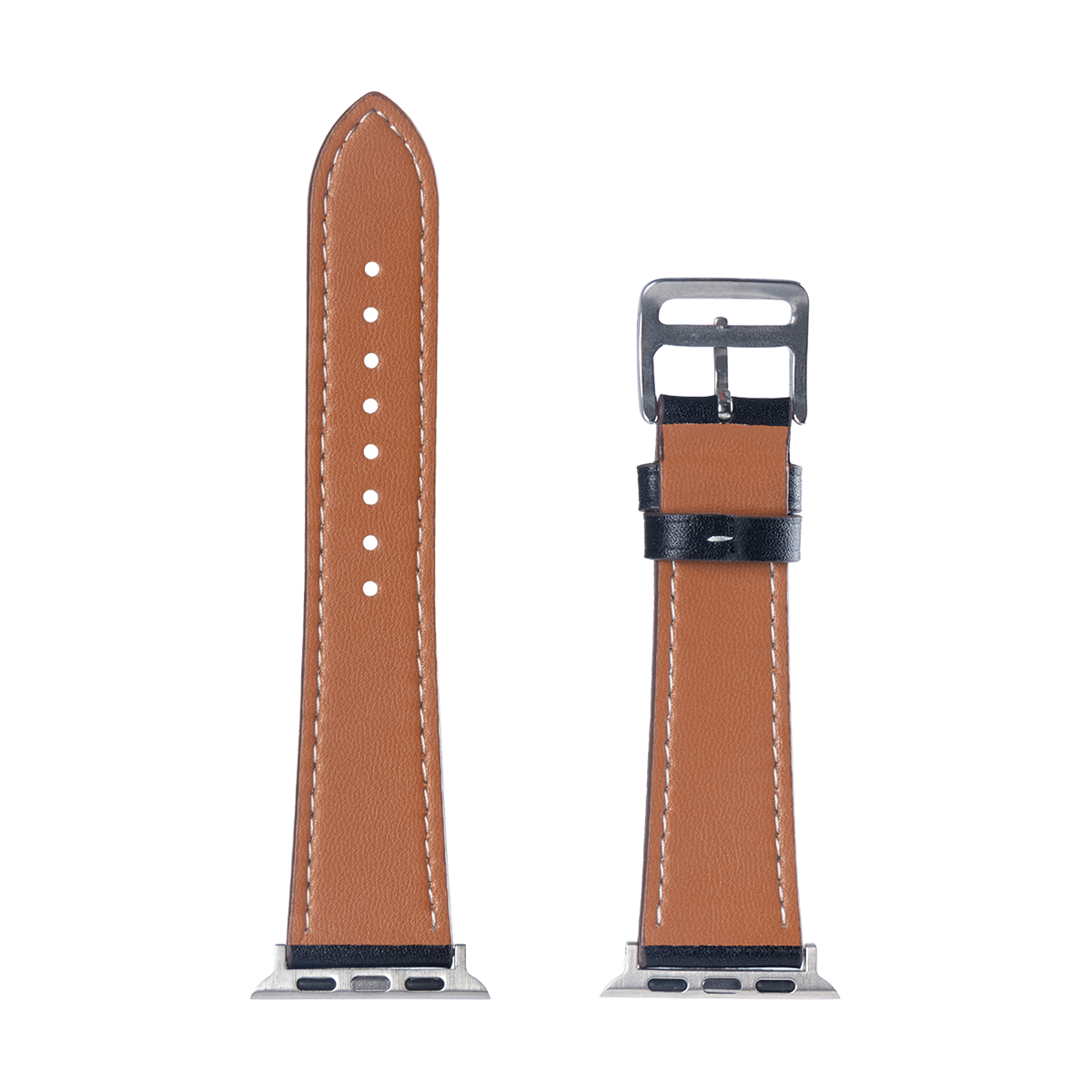 Bracelet en cuir double couche For Apple 38 mm, 40 mm, 41 mm Noir