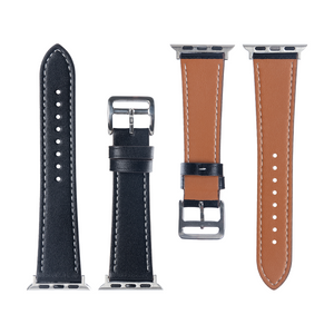Bracelet en cuir double couche For Apple 38 mm, 40 mm, 41 mm Noir
