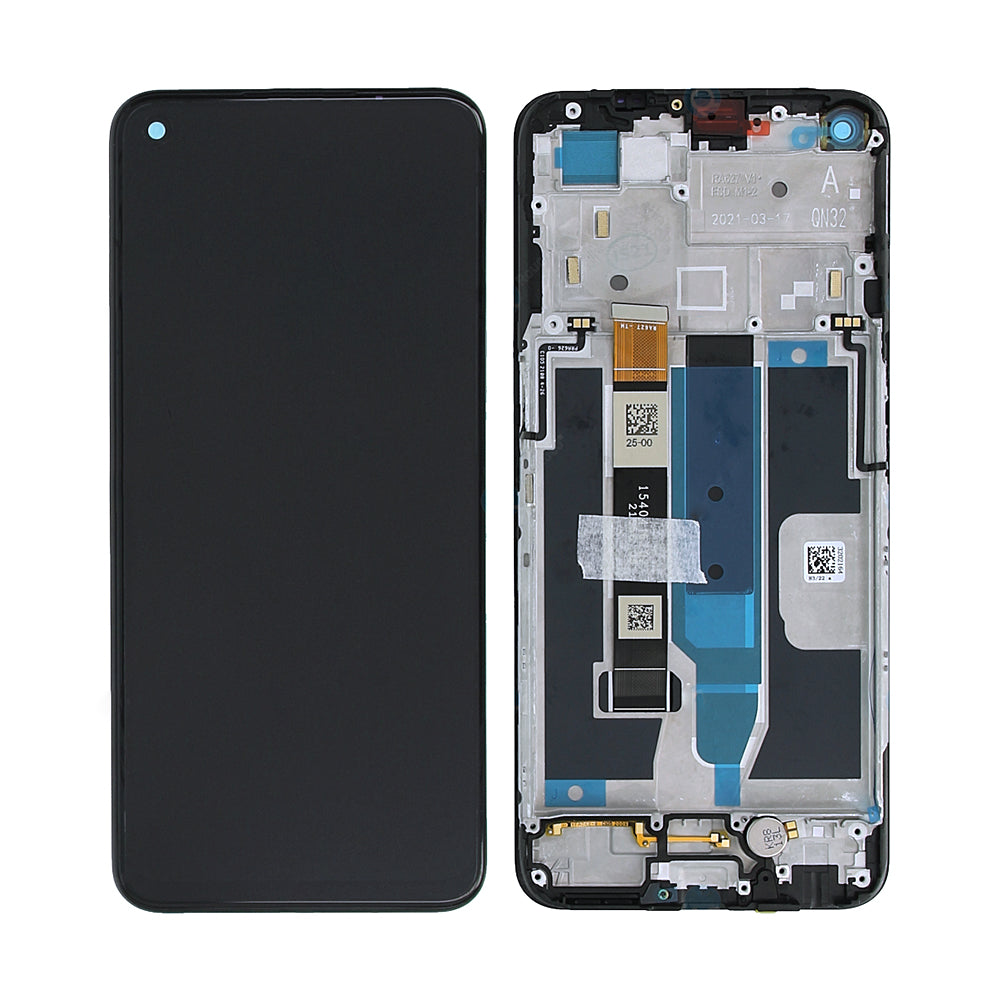 Realme 8 5G, Narzo 30 5G Écran et numériseur avec cadre argenté OEM