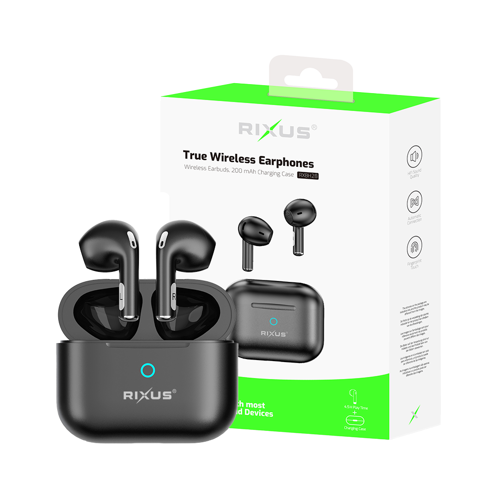 Rixus RXBH28 HIFI Sound Earbuds Wireless Headset Noir