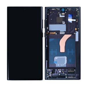Écran et numériseur Samsung Galaxy S22 Ultra 5G S908B avec cadre Phantom Black Soft-OLED