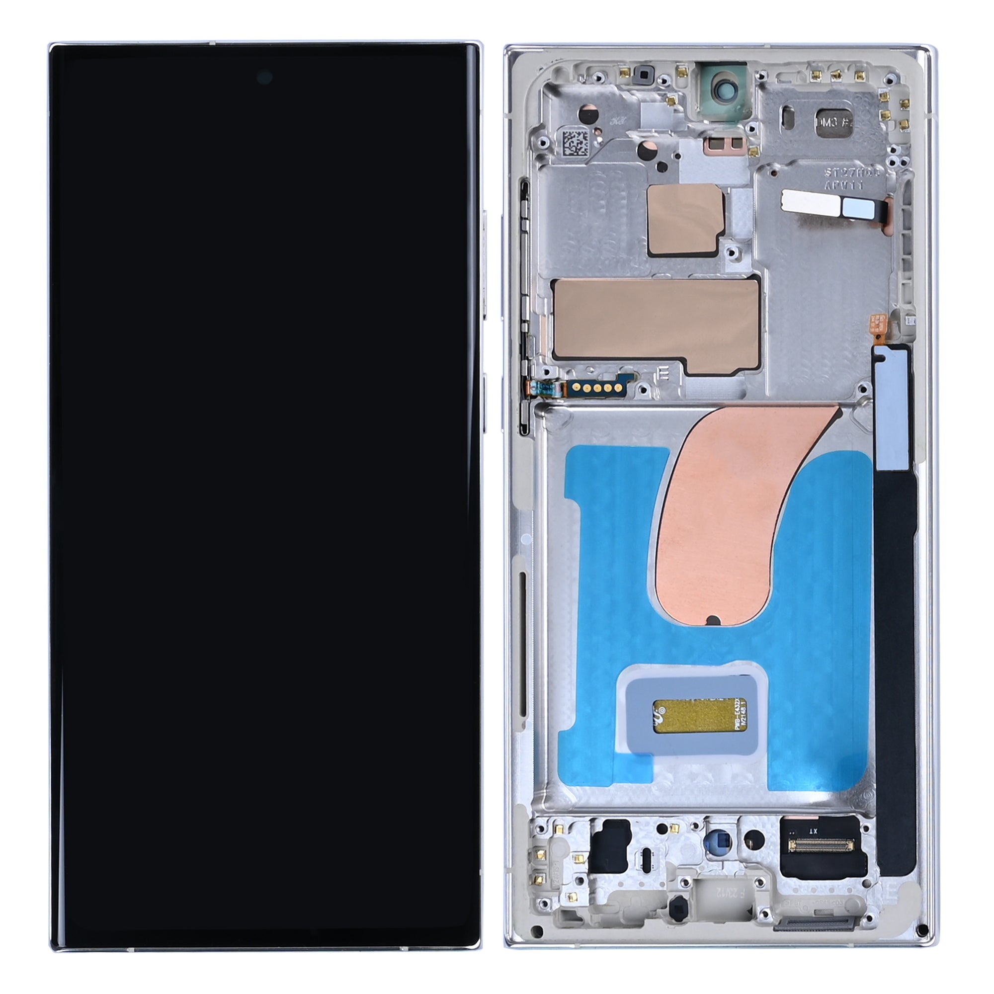 Écran et numériseur Samsung Galaxy S23 Ultra S918B avec cadre crème Soft-OLED