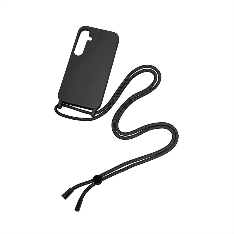 Rixus TPU Necklace Cord Cover pour Samsung Galaxy S24 Plus Noir