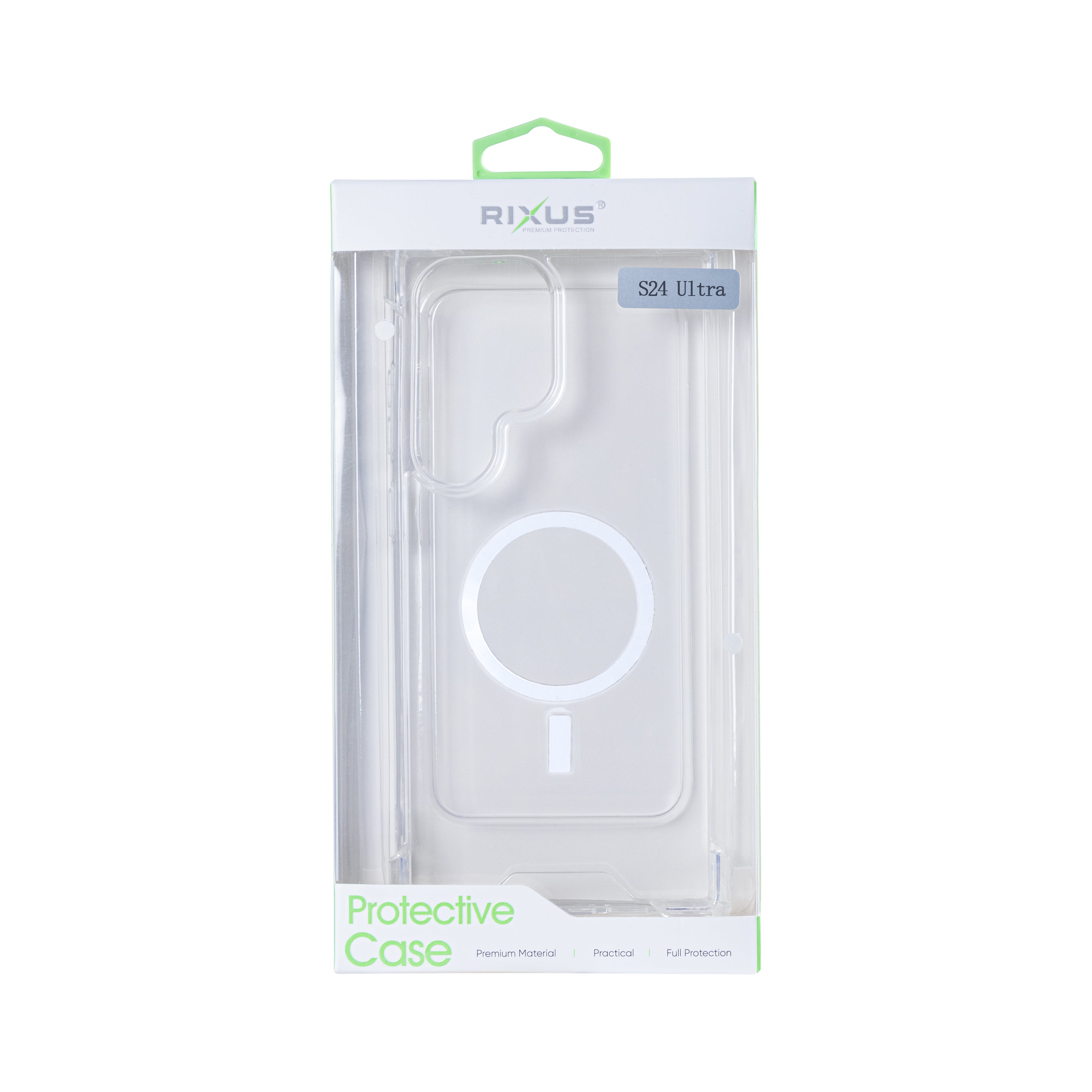 Rixus Anti-Burst Case With MagSafe Compatible For Samsung Galaxy S24 Ultra Transparent