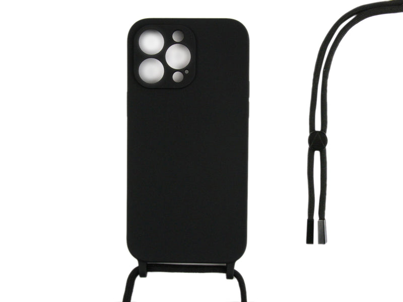 Rixus TPU Necklace Cord Cover For Apple iPhone 12 Pro Noir