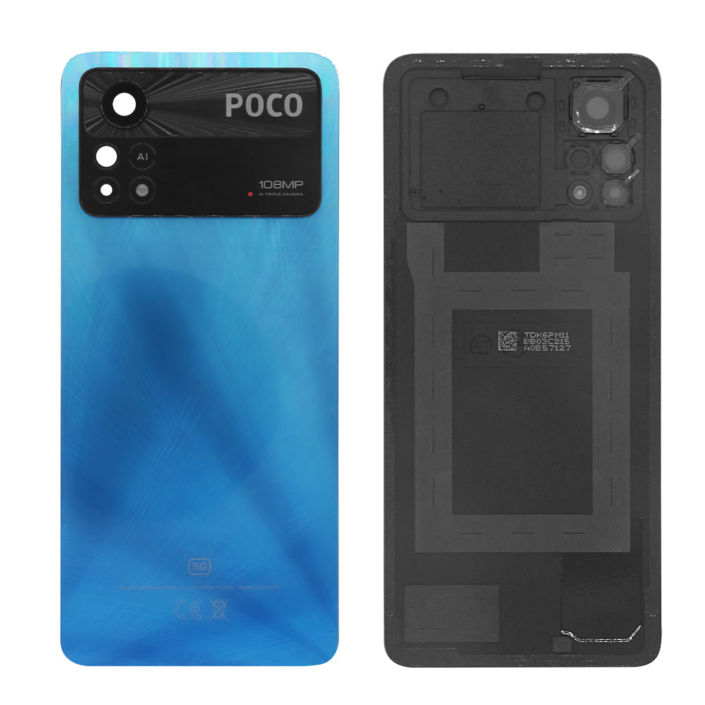 Coque arrière Xiaomi Poco X4 Pro 5G avec objectif bleu laser OEM