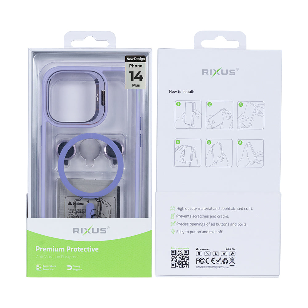 Rixus Classic 03 Case With MagSafe For Apple iPhone 14 Plus Light Purple