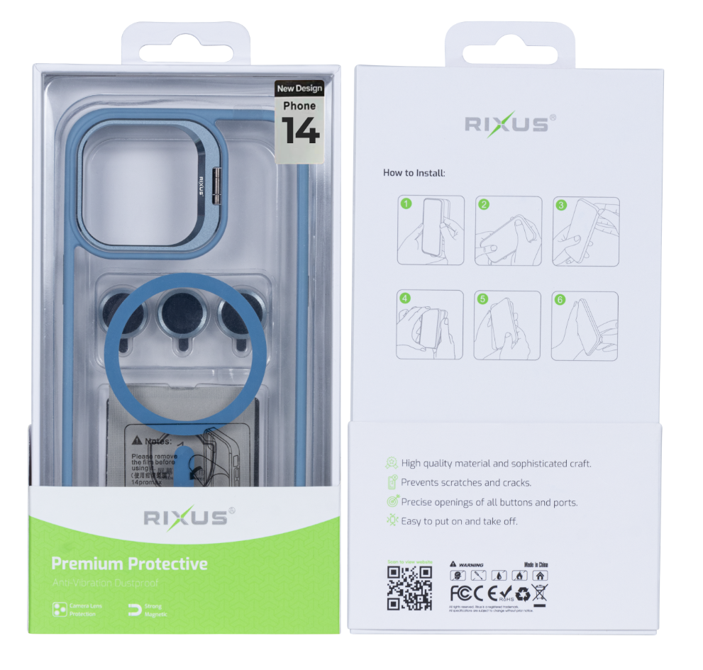Rixus Classic 03 Case With MagSafe For Apple iPhone 14 Light Blue