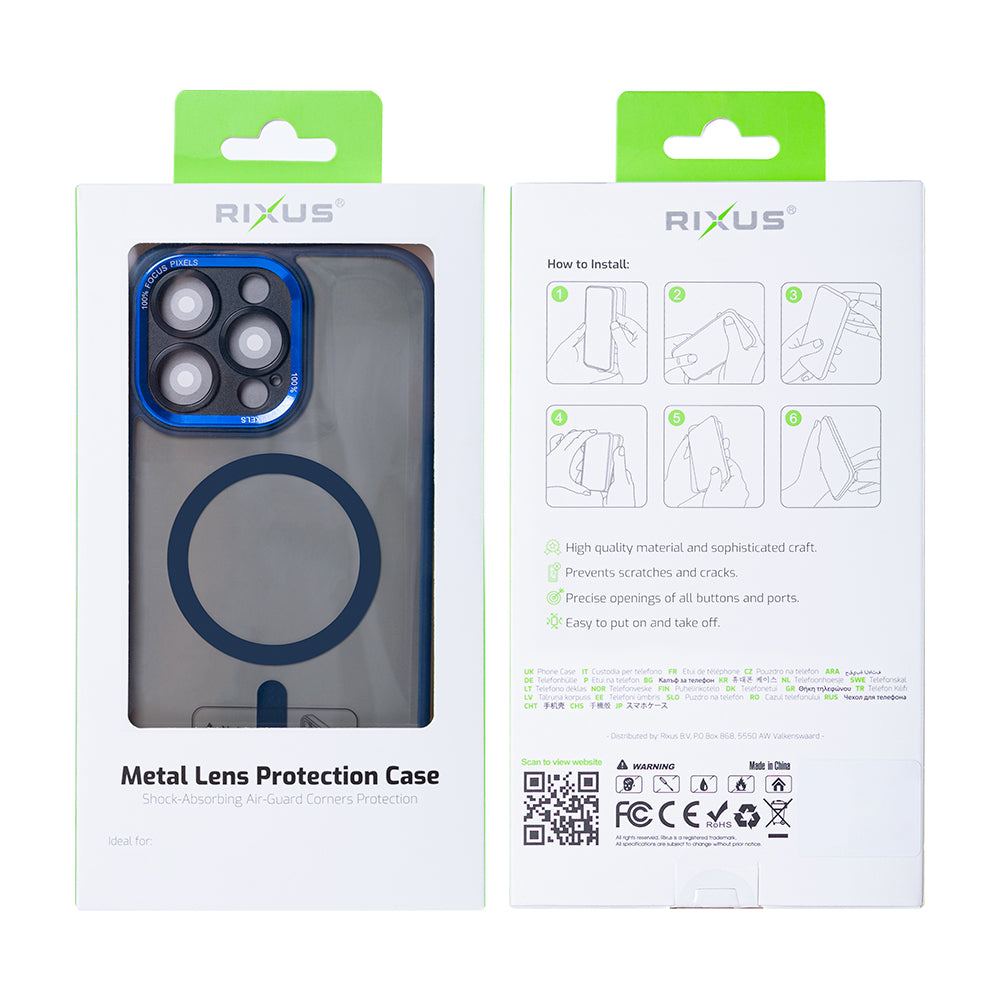 Rixus Classic 04 Case With MagSafe Compatible For Apple iPhone 13 Pro Dark Blue