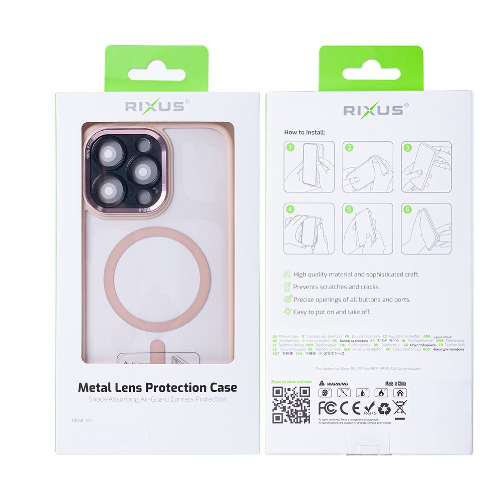 Rixus Classic 04 Case With MagSafe Compatible For Apple iPhone 15 Pro Max Pink