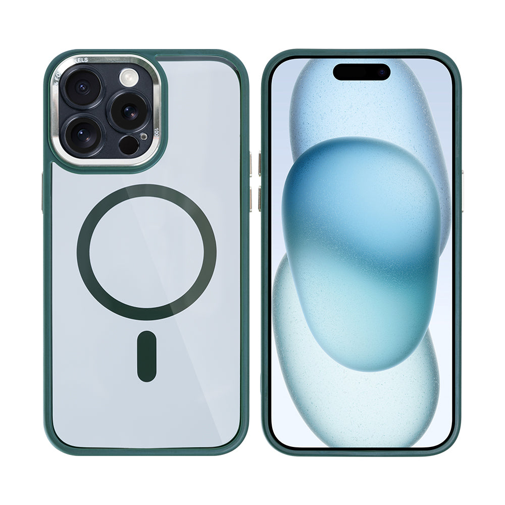 Rixus Classic 04 Case With MagSafe Compatible For Apple iPhone 14 Pro Max Dark Green