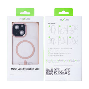 Rixus Classic 04 Case With MagSafe Compatible For Apple iPhone 14 Plus Pink