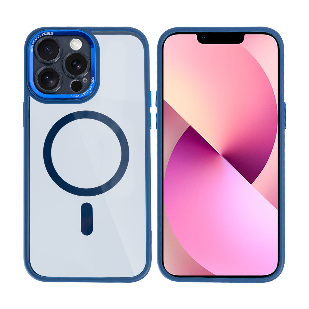 Rixus Classic 04 Case With MagSafe Compatible For Apple iPhone 12 Pro Dark Blue
