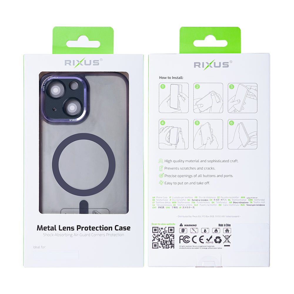 Rixus Classic 04 Case With MagSafe Compatible For Apple iPhone 14 Plus Purple