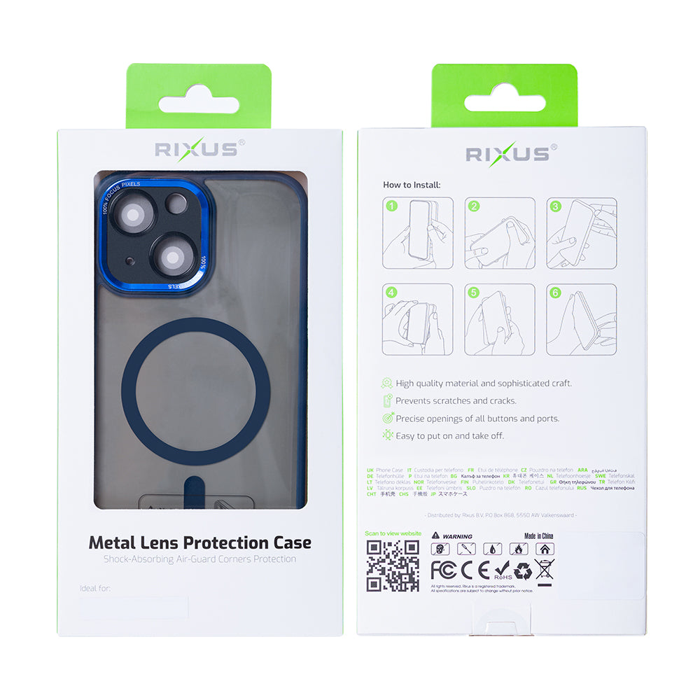 Rixus Classic 04 Case With MagSafe Compatible For Apple iPhone 15 Dark Blue