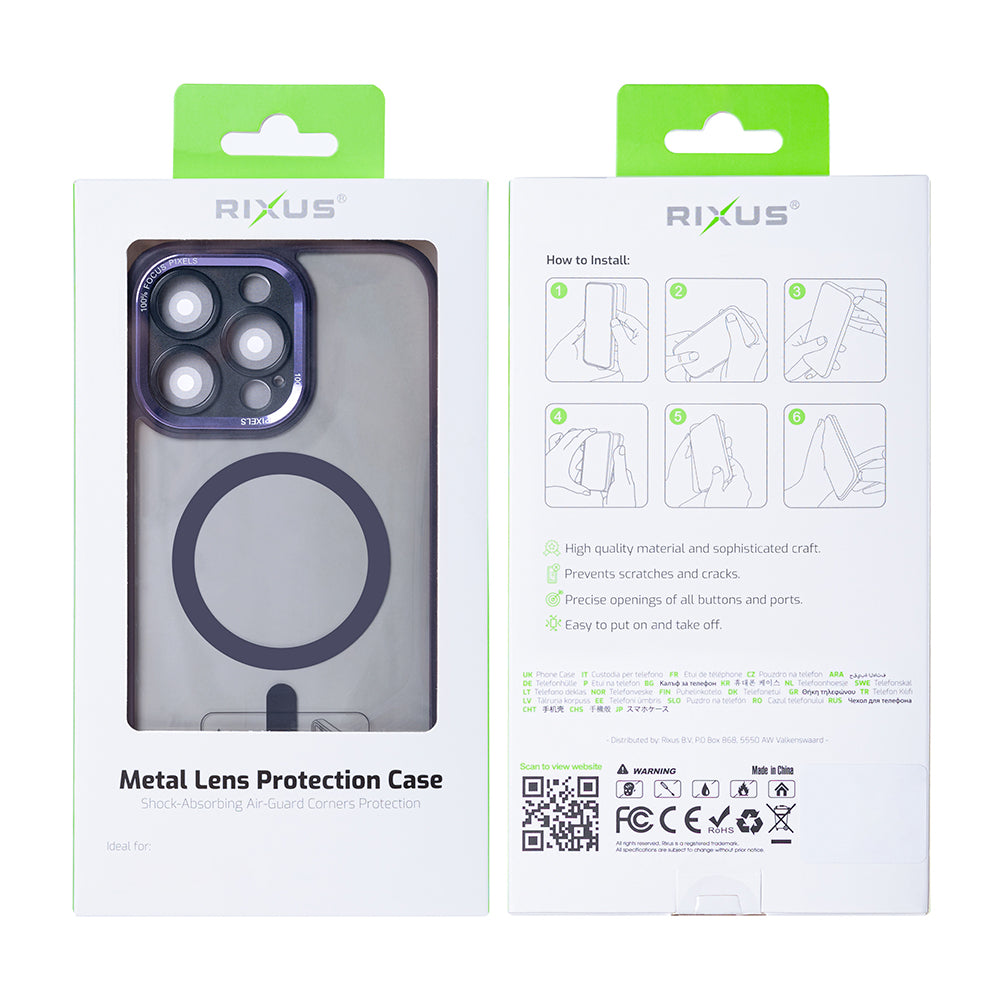 Rixus Classic 04 Case With MagSafe Compatible For Apple iPhone 13 Pro Purple