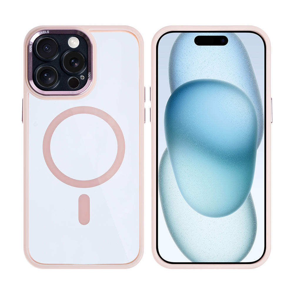 Rixus Classic 04 Case With MagSafe Compatible For Apple iPhone 16 Pro Max Pink