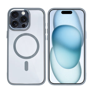 Rixus Classic 04 Case With MagSafe Compatible For Apple iPhone 16 Pro Grey