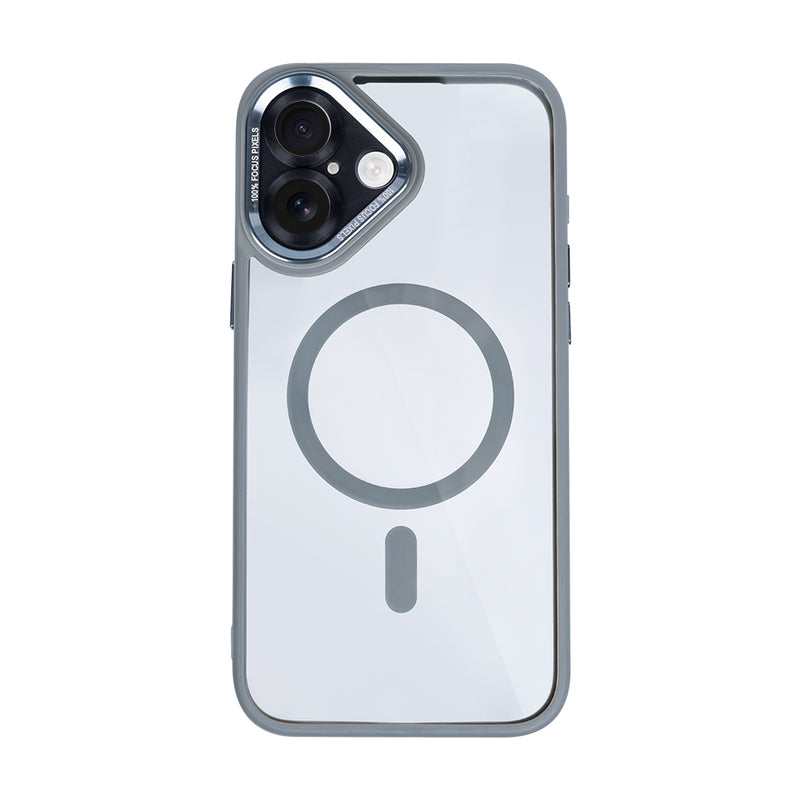 Rixus Classic 04 Case With MagSafe Compatible For Apple iPhone 16 Plus Grey