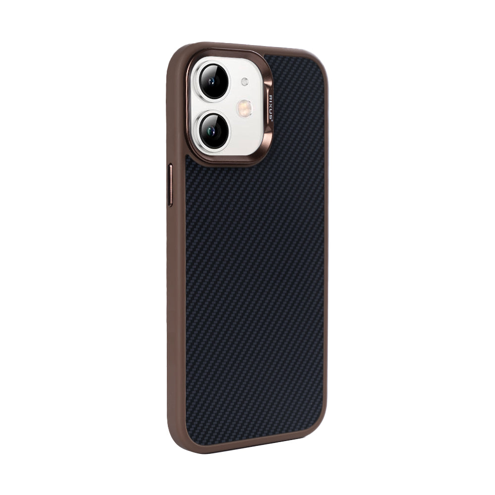 Rixus Mag Carbon With MagSafe Compatible For Apple iPhone 11 Brown