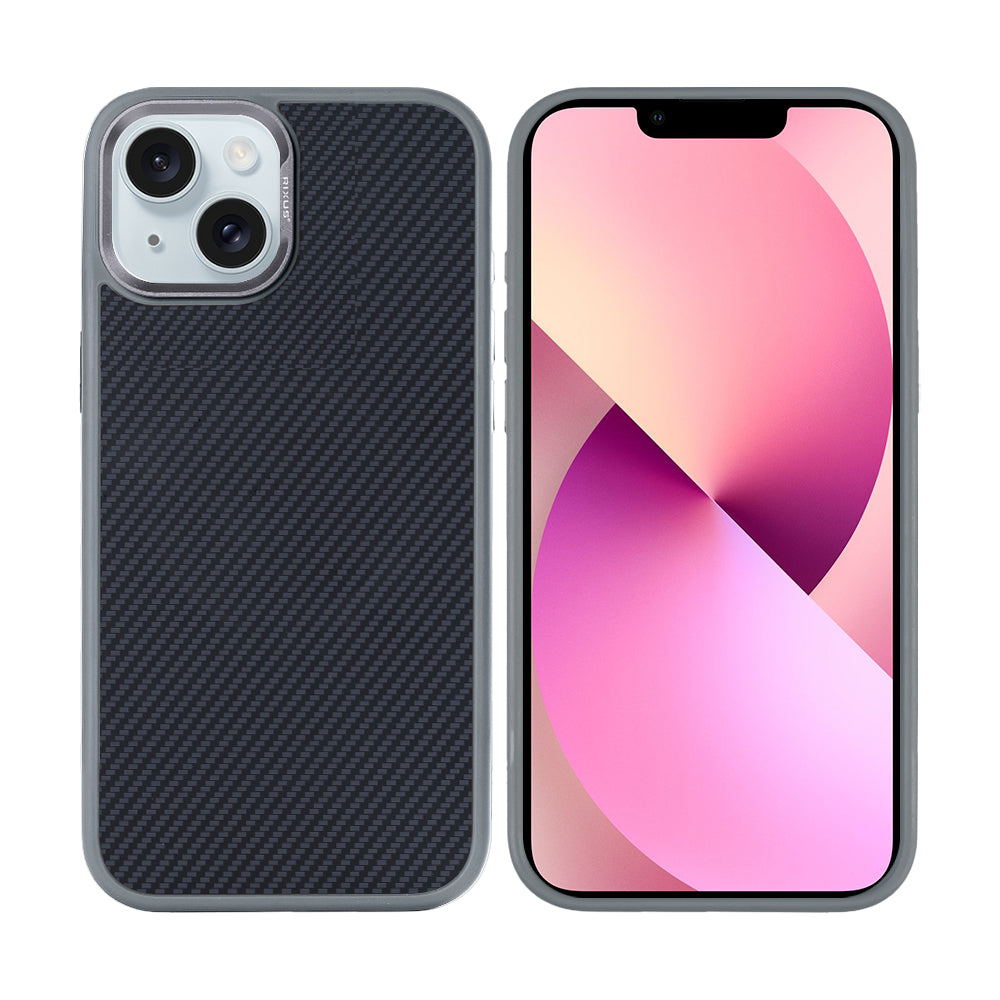 Rixus Mag Carbon With MagSafe Compatible For Apple iPhone 13 Titanium Grey