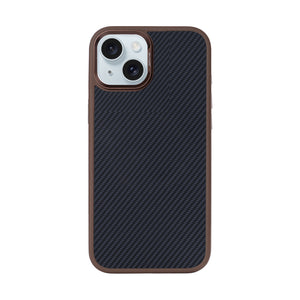 Rixus Mag Carbon With MagSafe Compatible For Apple iPhone 13 Brown