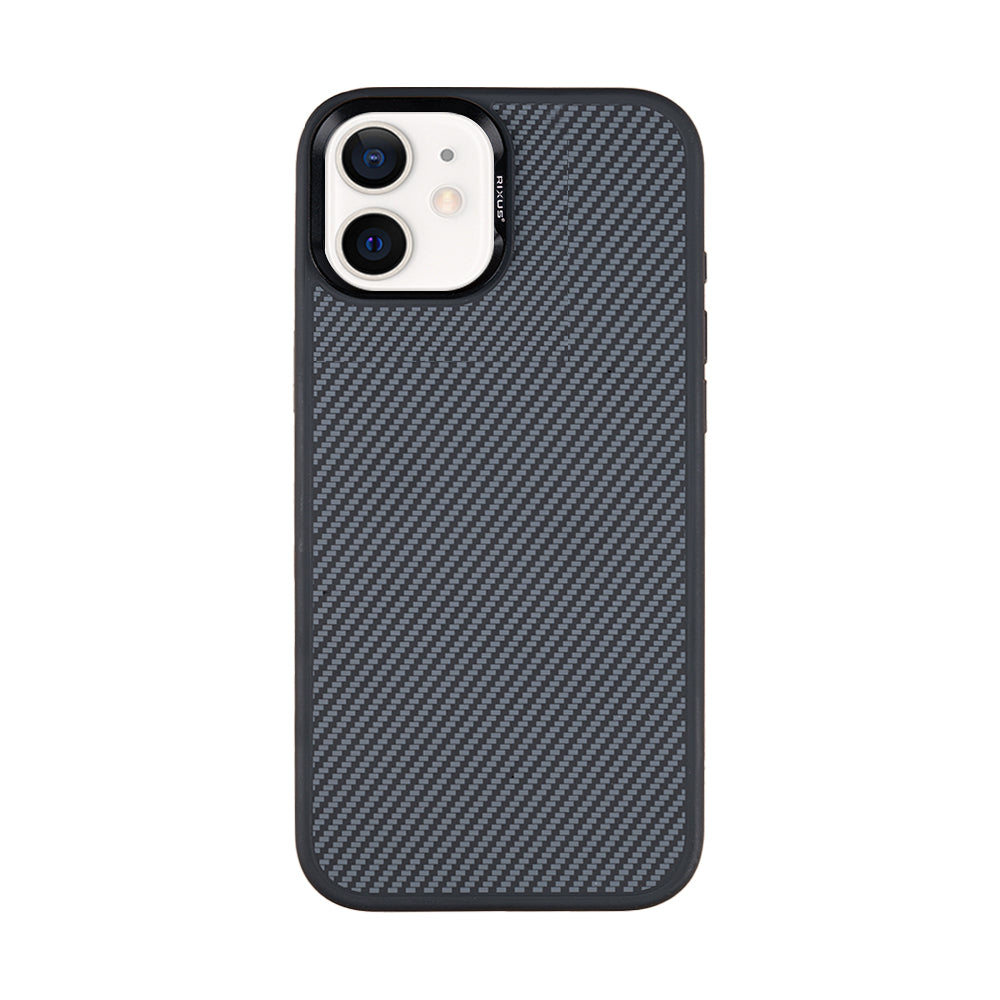 Rixus Mag Carbon With MagSafe Compatible For Apple iPhone 12, 12 Pro Titanium Black