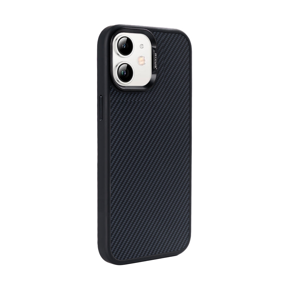 Rixus Mag Carbon With MagSafe Compatible For Apple iPhone 12, 12 Pro Titanium Black