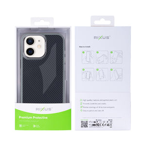 Rixus Mag Carbon With MagSafe Compatible For Apple iPhone 12, 12 Pro Titanium Grey